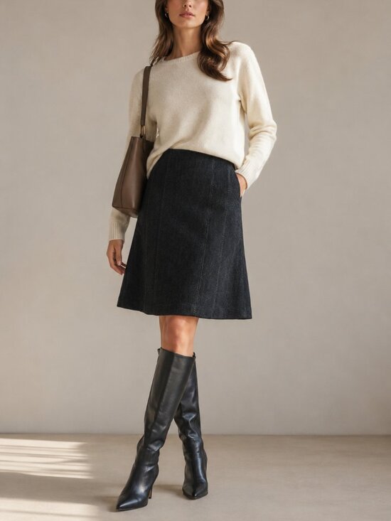 Rebecca Taylor Dresses & Skirts - Rebecca Taylor Wool Blend Formal Skirt Charcoal Gray Flounce Hem Size 4